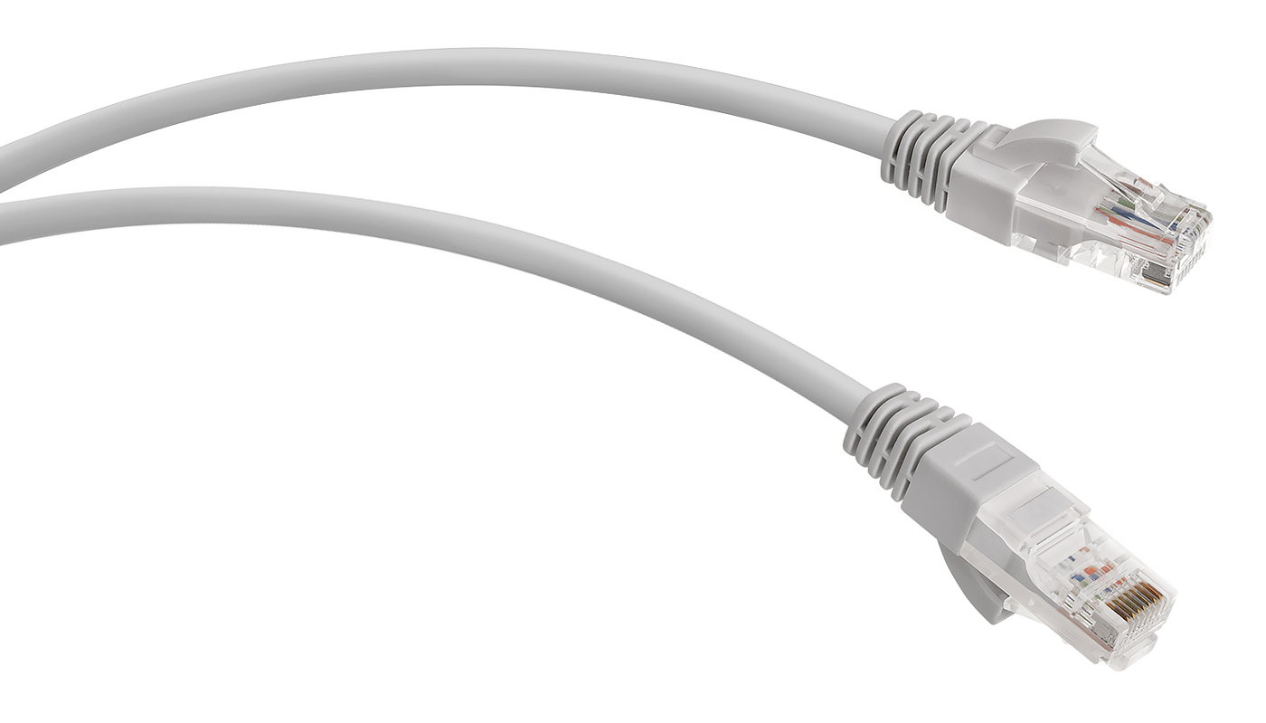 Патч-корд UTP кат.5e, 0.5 м, RJ45-RJ45, серый, CU, LSZH, WRline (WR-PC-RJ45-UTP-5E-0.5-GY)