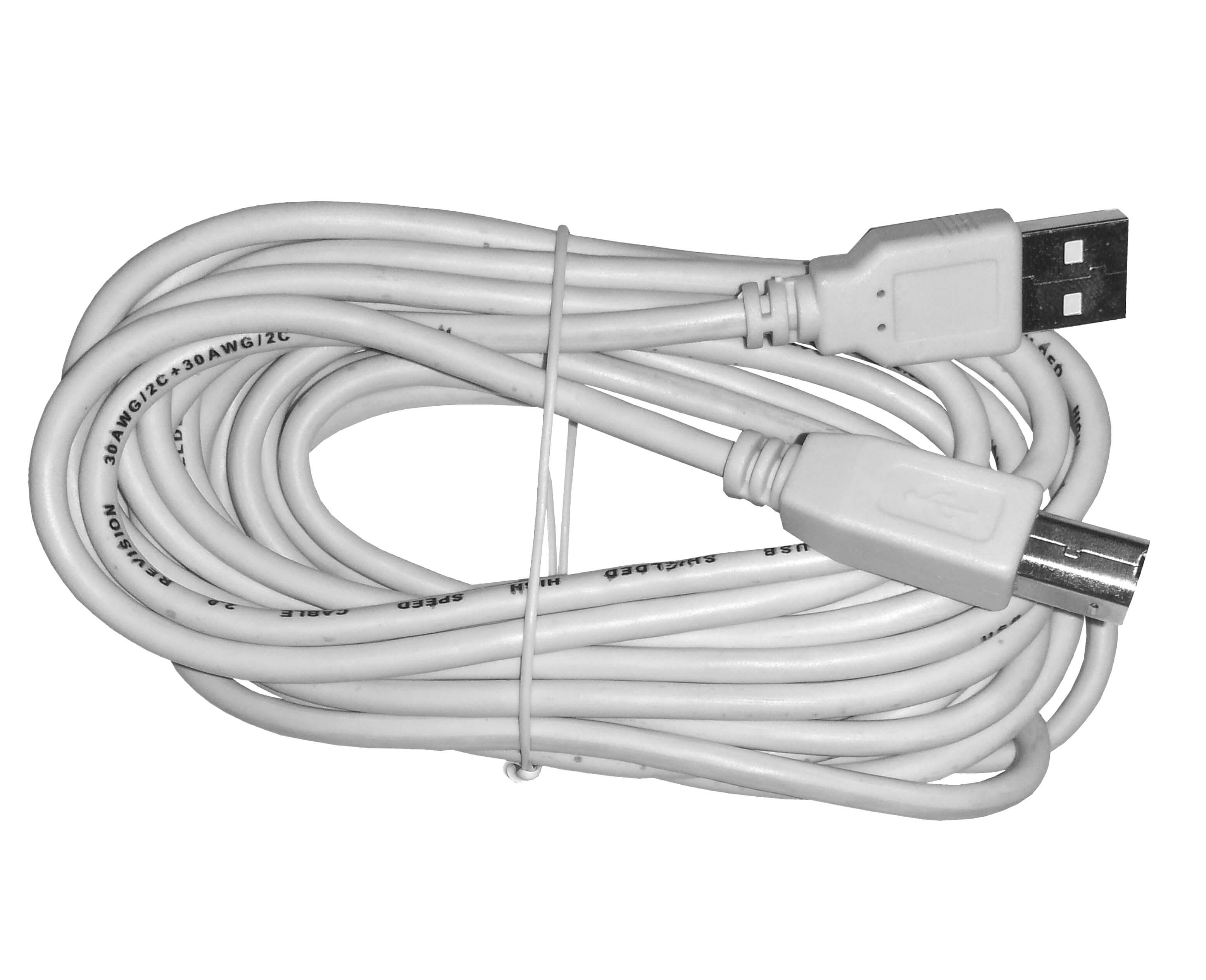 Кабель USB 2.0(Am)-USB 2.0(Bm), 5 м, серый, Netko Optima (NUSB-2.0AB-5m-pb)