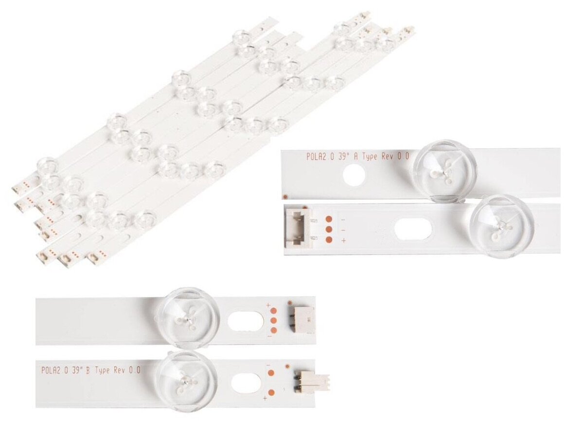 Светодиодная подсветка LG 39LN, AGF78400401, POLA2.0 39 (комплект, 8 шт) (AGF78400401)