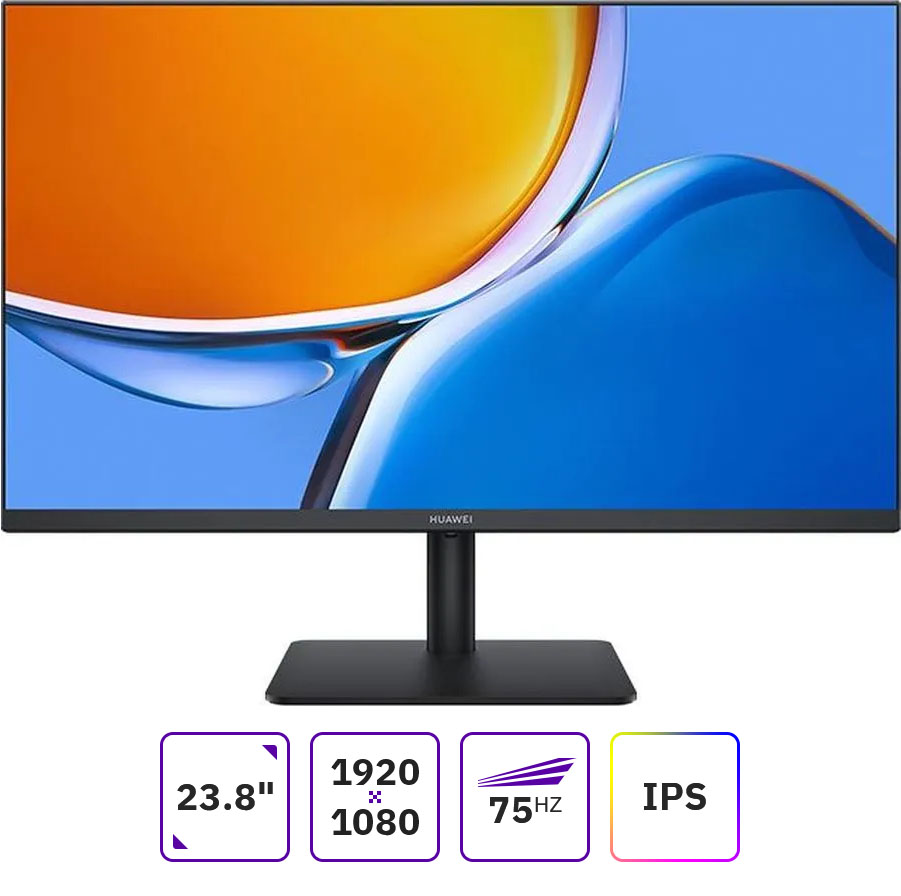 

Монитор 23.8" HUAWEI MateView SE SSN-24 IPS, 1920x1080 (16:9), 250кд/м2, 5мс, 178°/178°, FreeSync, HDMI, DisplayPort, черный (53060683), SSN-24