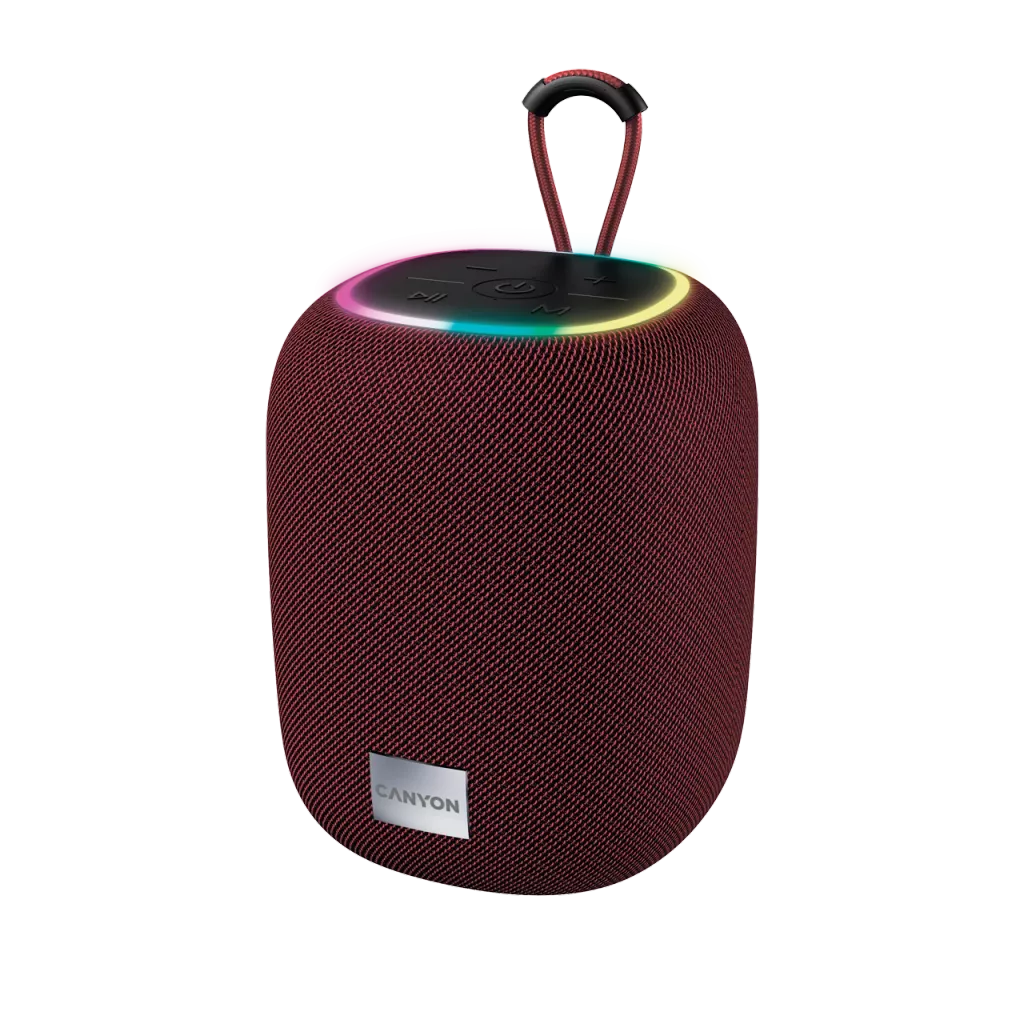 

Акустика Canyon BSP-8, 10 Вт, AUX, USB, microSD, Bluetooth, подсветка, красный (CNE-CBTSP8R), BSP-8