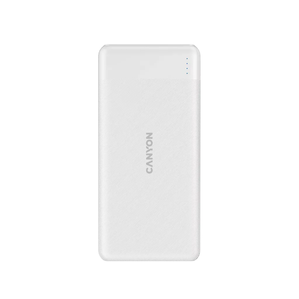 

Портативный аккумулятор (Powerbank) Canyon PB-109, 10 А·ч, 1xUSB, 3А, Type-C, QC, PD, белый (CNE-CPB1009W), PB-109