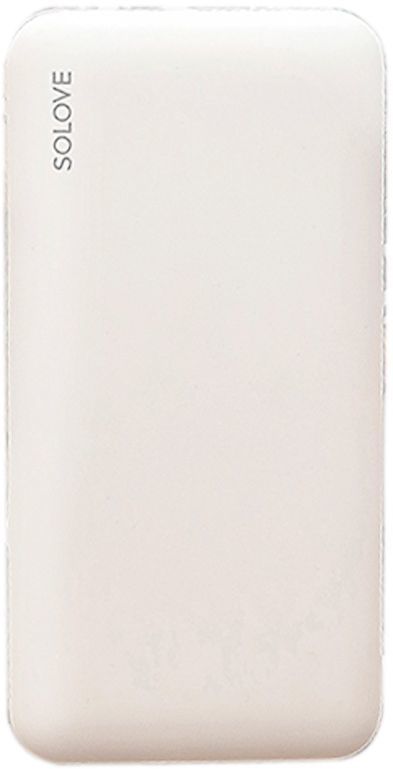 

Портативный аккумулятор (Powerbank) Solove 001M, 10 А·ч, 2xUSB, 2.1А, бежевый (001M+Beige), 001M