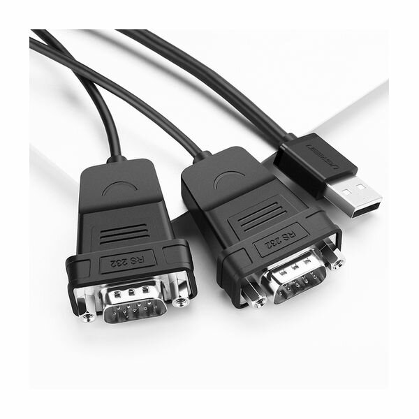 

Кабель-переходник (адаптер) USB 2.0(Am)-2xDB9 RS-232(m), 1.5 м, черный, UGREEN US229 (30769_), US229