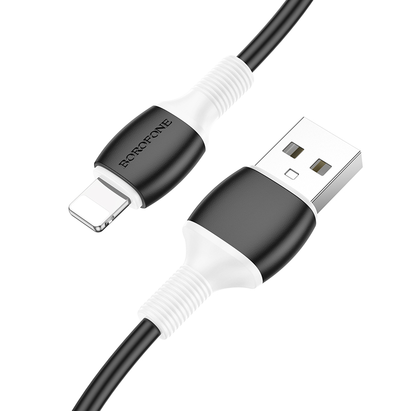 

Кабель USB-Lightning 8-pin, 2.4А, 1 м, черный, Borofone BX84 Rise (6974443386769), BX84