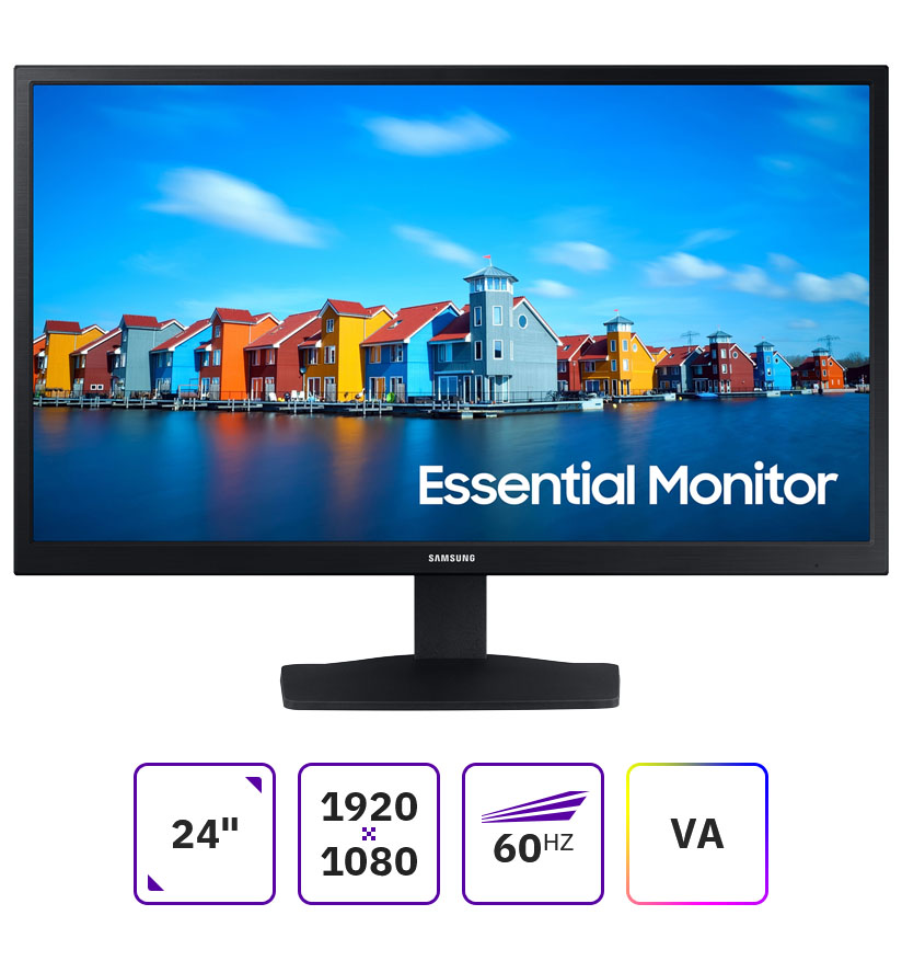 

Монитор 24" Samsung S24A336NHI VA, 1920x1080 (16:9), 250кд/м2, 5мс, 178°/178°, VGA, HDMI, черный (LS24A336NHIXCI), S24A336NHI