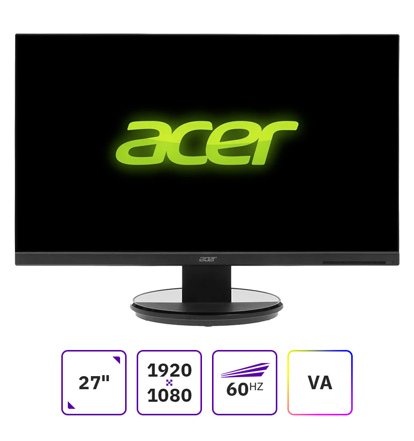 

Монитор 27" Acer K272HLEbid VA, 1920x1080 (16:9), 300cd/m2, 4ms, VGA, DVI, HDMI, черный (UM.HX3EE.E05), K272HLEbid