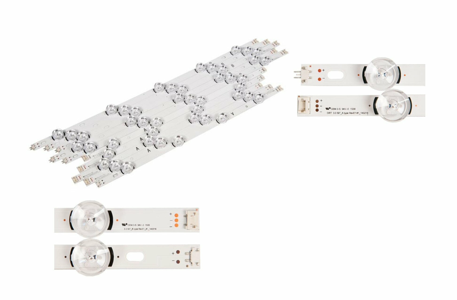Светодиодная подсветка LG 50LB, 50LF, AGF78401501, DRT 3.0 50", 6916L-1735A, 6916L-1736A (комплект, 10 шт) (AGF78401501)