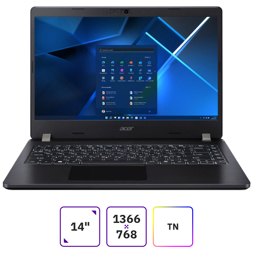 Ноутбук 14" Acer TravelMate P2 TMP214-53-384Y, черный (NX.VPNEK.00A)
