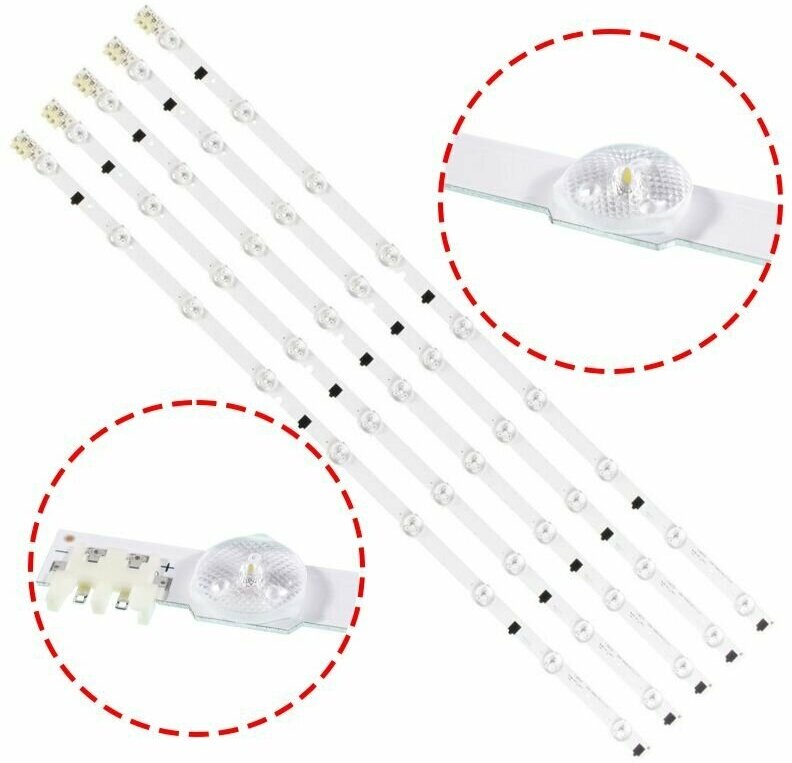 Светодиодная подсветка Samsung UE32F, 2013SVS32F, 2013SVS32H, BN96-28489A, D2GE-320SC0-R3 (комплект, 5 шт) (2013SVS32H)