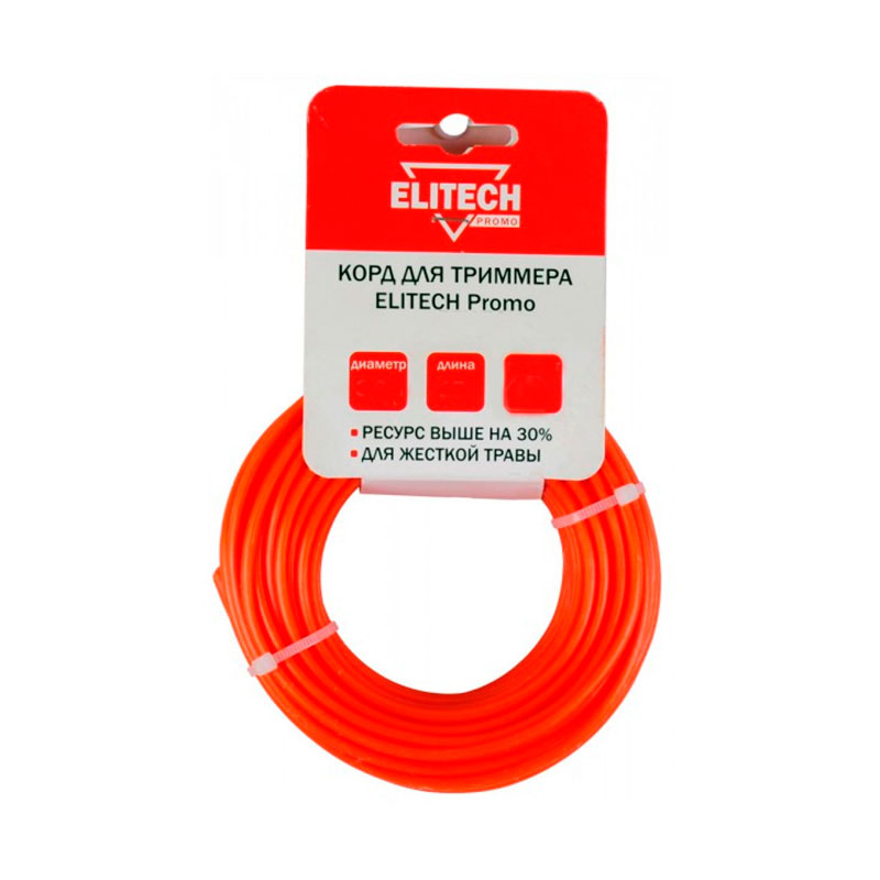 

леска Elitech 0809.019500, звезда 2 мм x 15 м (0809.019500), 0809.019500