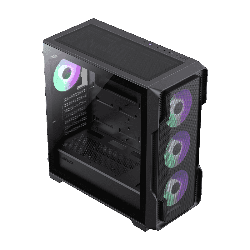 Корпус GameMax SIEGE BK, EATX, Midi-Tower, USB 3.0, RGB подсветка, черный, без БП (SIEGE BK)