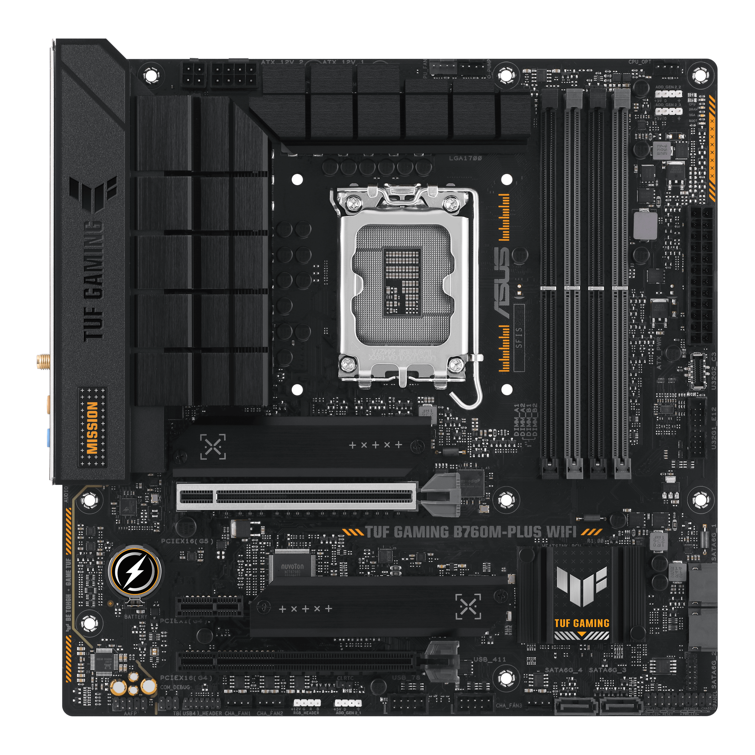 Материнская плата ASUS TUF GAMING B760M-PLUS WIFI, Socket1700, Intel B760, mATX