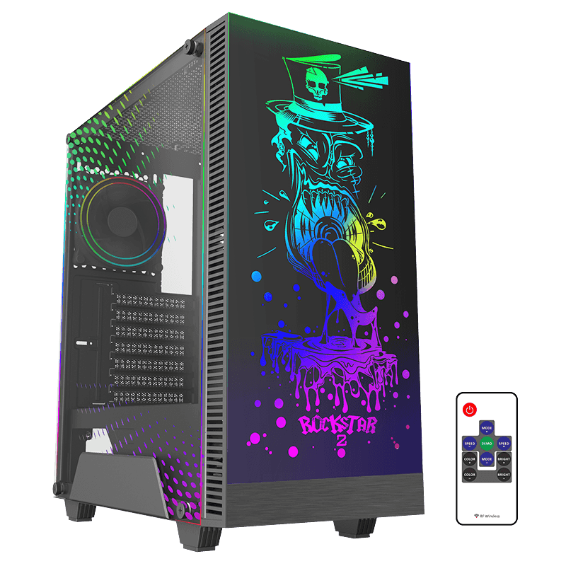 

Корпус GameMax RockStar 2, ATX, Midi-Tower, USB 3.0, RGB подсветка, черный, без БП (RockStar 2), RockStar 2