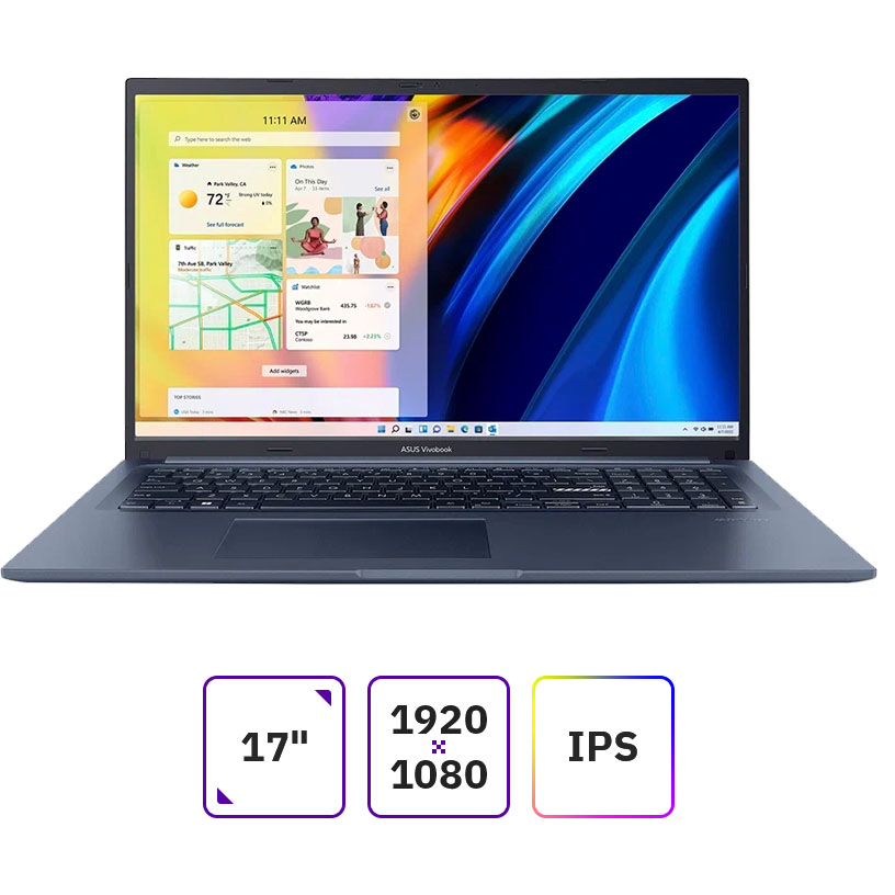 

Ноутбук ASUS VivoBook 17 M1702QA-AU083 17.3" IPS 1920x1080, AMD Ryzen 7 5800H 3.2 ГГц, 16Gb RAM, 1Tb SSD, без OC, синий (90NB0YA2-M003R0), M1702QA-AU083