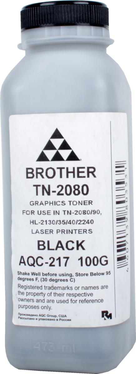 Тонер AQC AQC-217, бутыль 100 г, черный, совместимый для Brother Brother TN 2080 / 2090 / 2235 / 2275 / HL 2240 / 2140 / 2130 / 2132 / 2135
