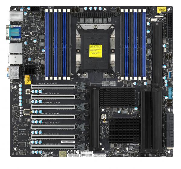 

Материнская плата Supermicro X11SPA-T, 1xSocket3647, iC621, 12xDDR4, 4PCI-Ex16, 3PCI-Ex8, 4-PCI-E, 8SATA3 RAID 0/1/5/10, 5.1-ch, GLAN, 10GLAN, IPMI, 2xUSB 2.0, 8xUSB 3.1, E-ATX, Bulk (MBD-X11SPA-T-B), X11SPA-T