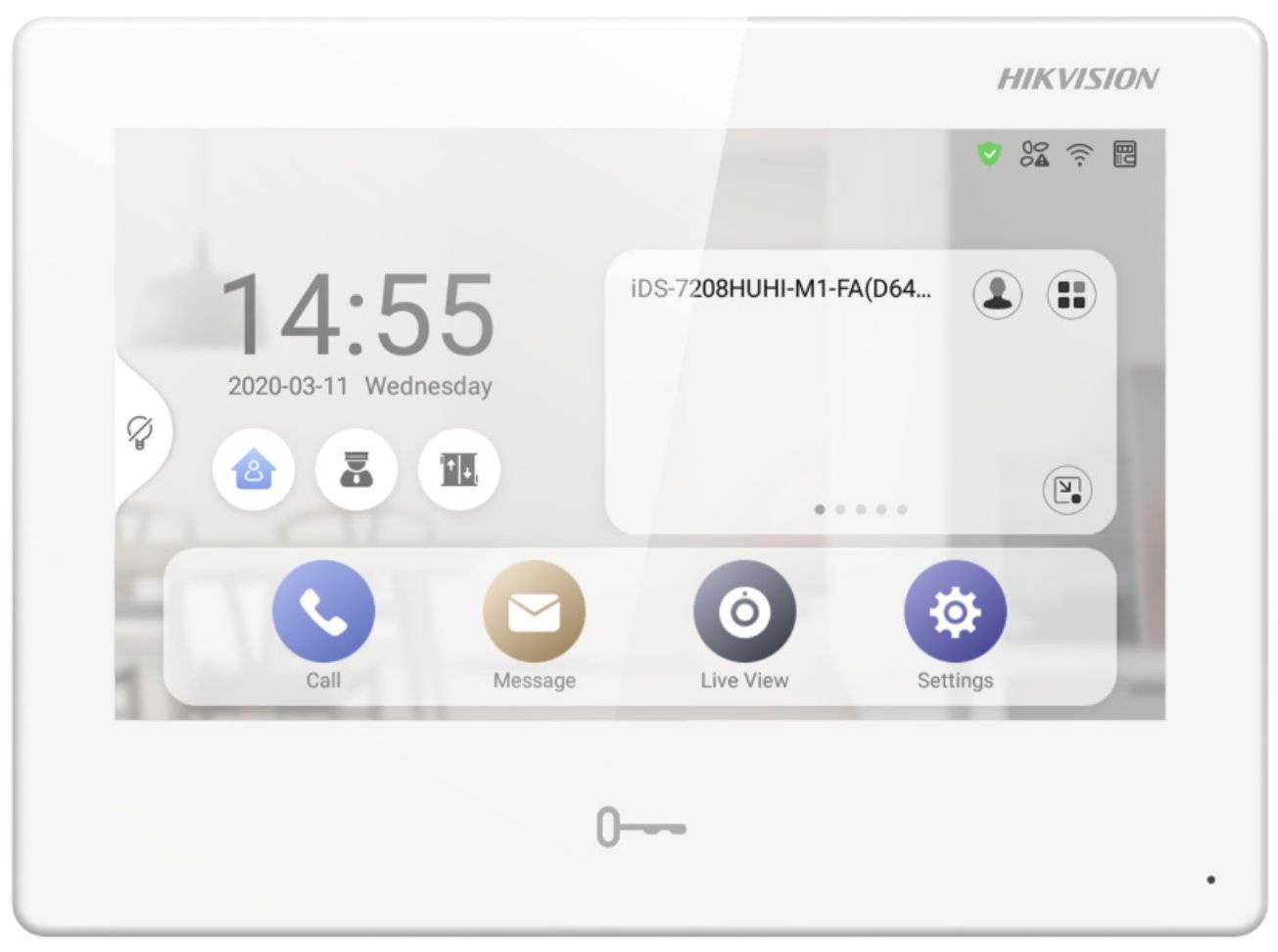 

Видеодомофон Hikvision, 10.1" 1024x600, белый/белый (DS-KH9510-WTE1(B))