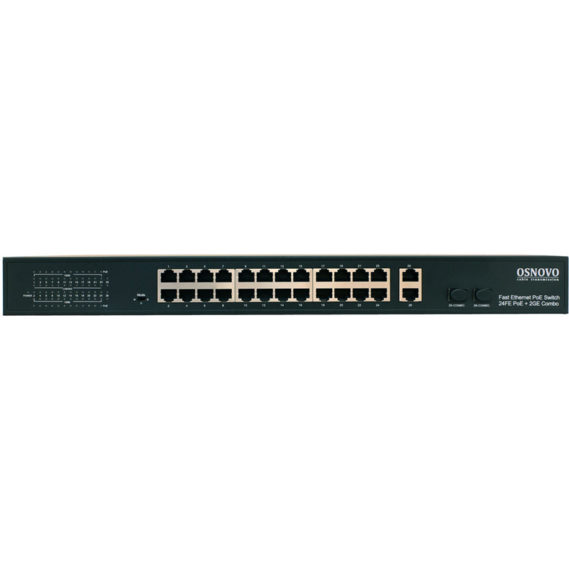 Коммутатор Osnovo SW-62422(400W), 26x100 Мбит/с, SFP/uplink: combo RJ-45/SFPx2