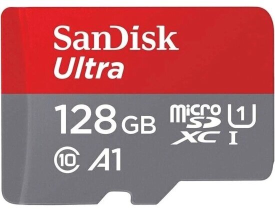 Карта памяти 128Gb microSDXC Sandisk Ultra Class 10 UHS-I U1 A1 + адаптер (SDSQUNR-128G-GN3MN)