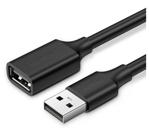 

Кабель-удлинитель USB(Am)-USB(Af), экранированный, 1 м, черный, UGREEN US103 (10314), US103