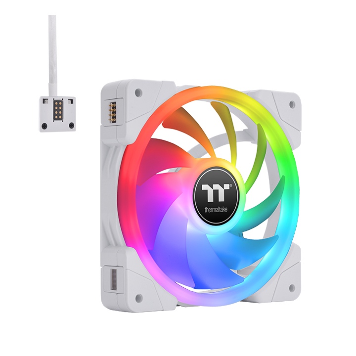 

Комплект вентиляторов Thermaltake SWAFAN EX14 RGB PC Cooling Fan White TT Premium Edition, 140 мм, 2000rpm, 38.8 дБ, USB 2.0 connectors (9 Pin), 3шт, RGB (CL-F162-PL14SW-A), SWAFAN EX14 RGB PC Cooling Fan White TT Premium Edition