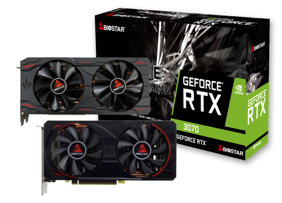

Видеокарта BIOSTAR NVIDIA GeForce RTX 3070, 8Gb GDDR6, 256 бит, PCI-E, HDMI, 3DP, Retail (VN3706RM82)