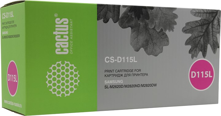 

Набор картриджей лазерный Cactus CS-D115L-2 (MLT-D115L), черный, 3000 страниц, 2 шт., совместимый для Samsung Xpress M2620/M2620D/M2820/M2820DW/M2820ND/M2870/M2870FD/M2870FW