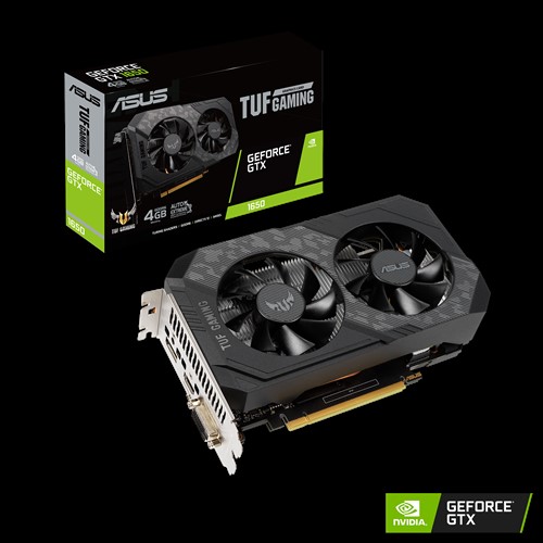 Видеокарта ASUS NVIDIA GeForce GTX 1650 TUF Gaming, 4Gb DDR6, 128 бит, PCI-E, DVI, HDMI, DP, Retail (TUF-GTX1650-4GD6-P-V2-GAMING) - фото 1