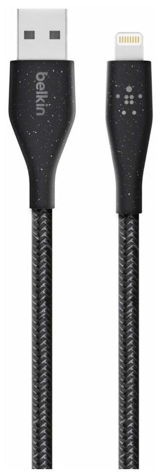 

Кабель-переходник (адаптер) USB-Lightning 8-pin, MFi, экранированный, 3А, 1.2 м, черный, Belkin (F8J236BT04-BLK)