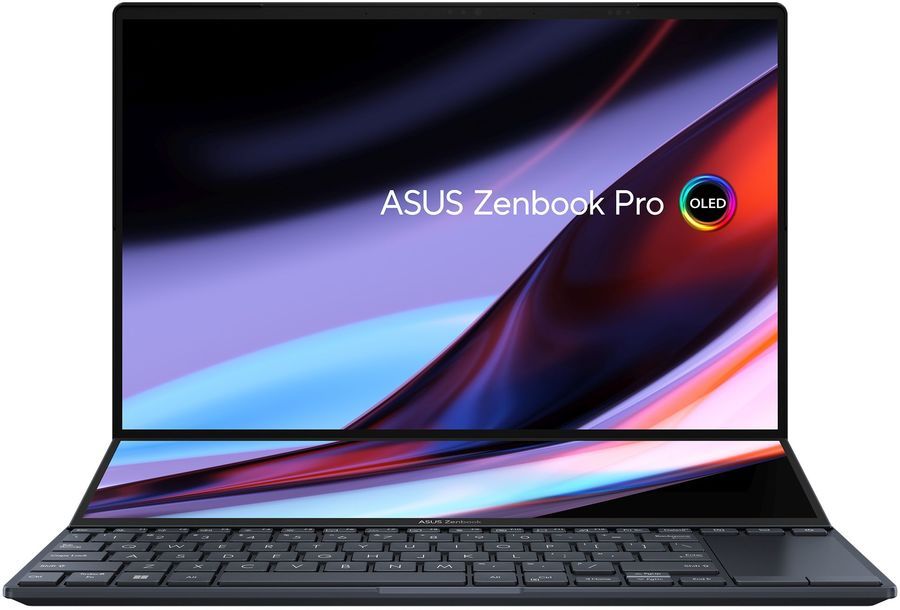 

Ноутбук ASUS ZenBook Pro Duo UX8402VU-P1036W 14.5" OLED 2880x1800 Touch, Intel Core i7 13700H 2.4 ГГц, 16Gb RAM, 1Tb SSD, NVIDIA GeForce RTX 4050-6Gb, W11, черный (90NB10X2-M003C0), UX8402VU-P1036W