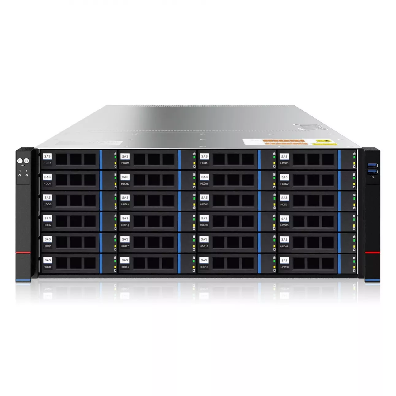 Серверная платформа SNR SNR-SR4224RE, 2xSocket SP3, 32xDDR4, 24x2.5/3.5 HDD HS, Redundant 2x1200 Вт 4U (SNR-SR4224RE)
