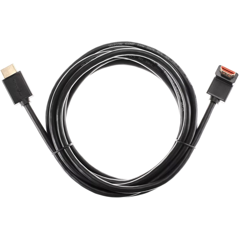 

Кабель HDMI(19M)-HDMI(19M) прямой/угловой v2.0 4K, экранированный, 3 м, черный Telecom (TCG225-3M)