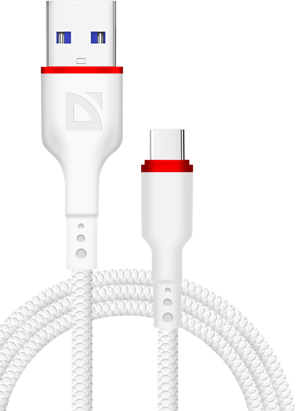 

Кабель USB-USB Type-C, 2.4А, 1 м, белый, Defender F156 (87110WHI), F156