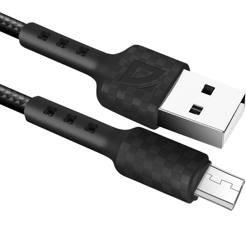 

Кабель USB-Micro USB, 2.4А, 1 м, черный, Defender F181 (87115BLA), F181