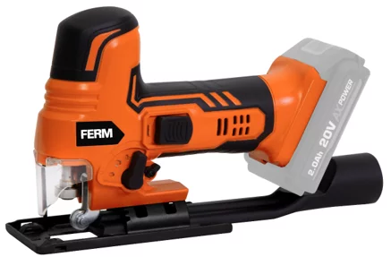 

Электролобзик Ferm JSM1040, маятниковый ход, аккумуляторный, регулировка частоты хода, сдув опилок, поставляется без аккумуляторов и зарядного устройства (JSM1040), JSM1040