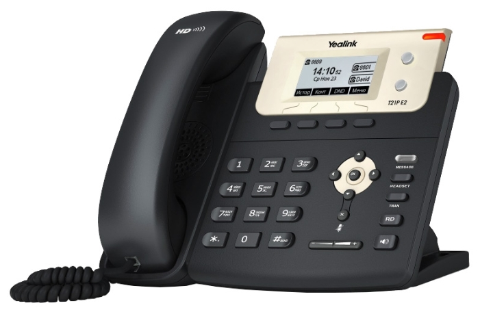 VoIP-телефон Yealink SIP-T21 E2, 2 SIP-аккаунта, монохромный дисплей, черный/серебристый