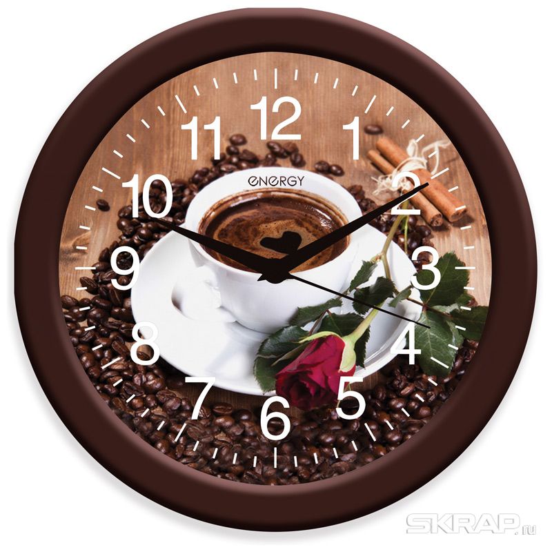Настенные часы ENERGY ЕС-101, 1xAA, коричневый (009474)