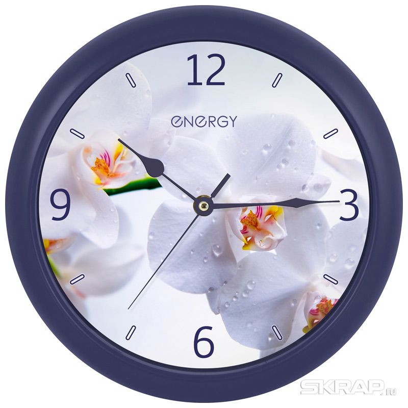 Настенные часы ENERGY ЕС-110, 1xAA, орхидея (009483)