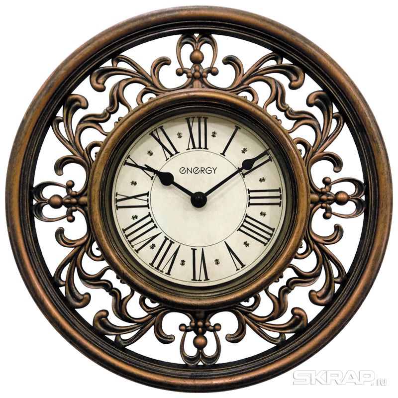Настенные часы ENERGY ЕС-120 , 1xAA, коричневый/белый (009494)