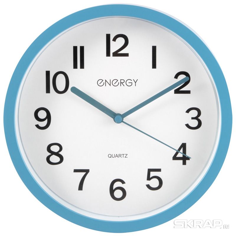 Настенные часы ENERGY ЕС-139 , 1xAA, белый/голубой (102261)