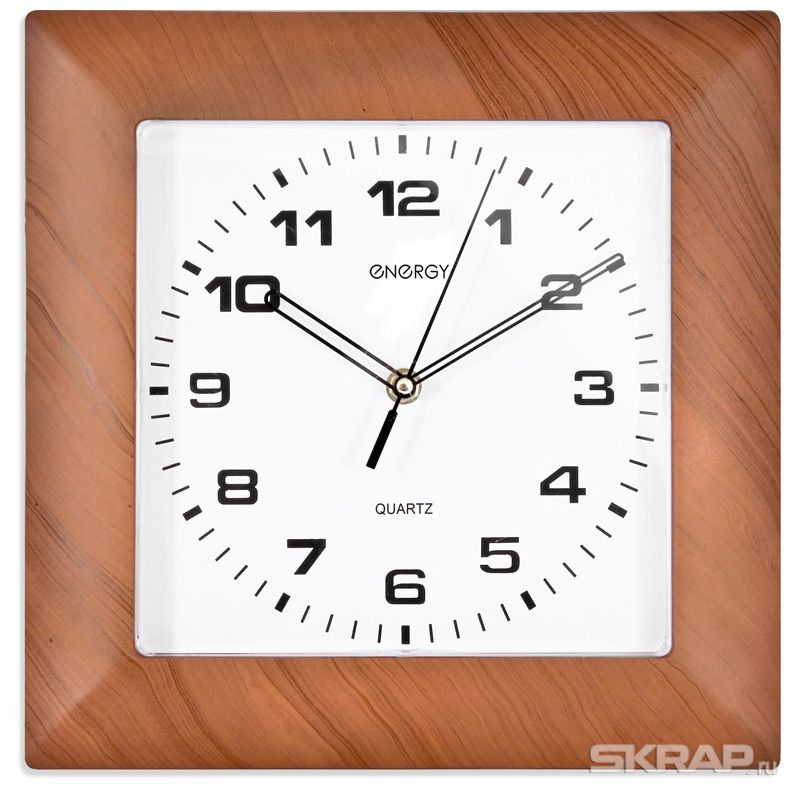 Настенные часы ENERGY ЕС-14, 1xAA, коричневый/белый (009314)
