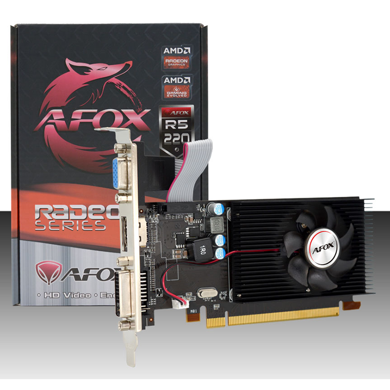 

Видеокарта AFOX AMD Radeon R5 220 LP, 2Gb DDR3, 64 бит, PCI-E, VGA, DVI, HDMI, Retail (AFR5220-2048D3L5) б/у, отказ от покупки, следы монтажа, полный комплект, LP