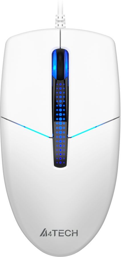 

Мышь проводная A4Tech N-530, 1200dpi, оптическая светодиодная, USB, белый (N-530 White), N-530