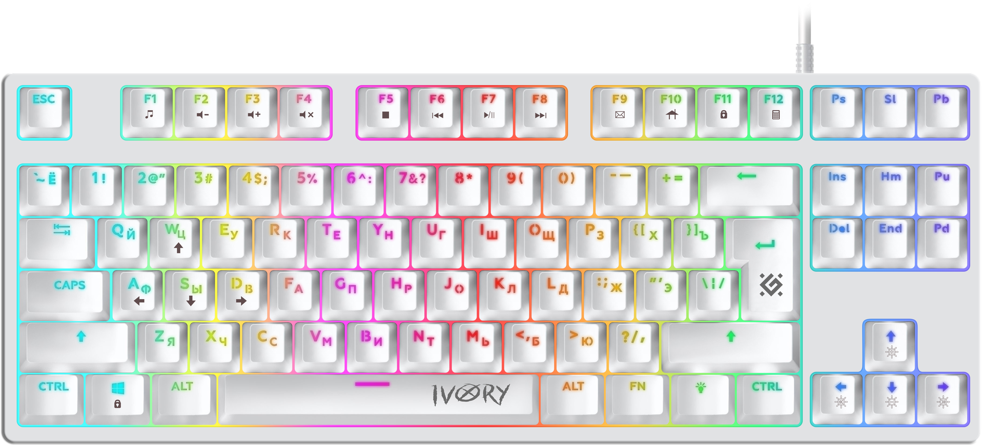 Клавиатура Defender Ivory GK-579 , USB, белый