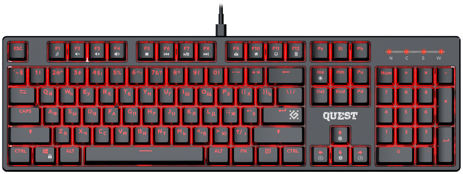 Клавиатура Defender Quest GK-596, USB, черный