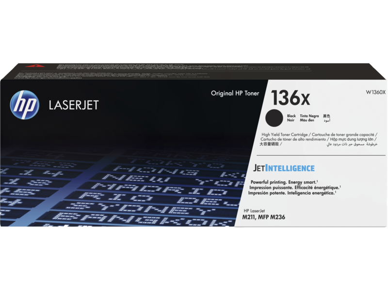 

Картридж лазерный HP 136X/W1360X, черный, 2600 страниц, оригинальный для HP LJ M211, M236, 136X
