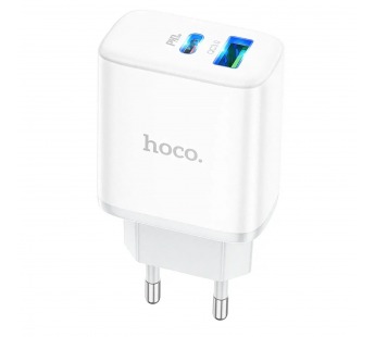 

Сетевое зарядное устройство Hoco C105A 20 Вт, USB, USB type-C, Quick Charge, PD, 3А, белый (6931474782946), C105A