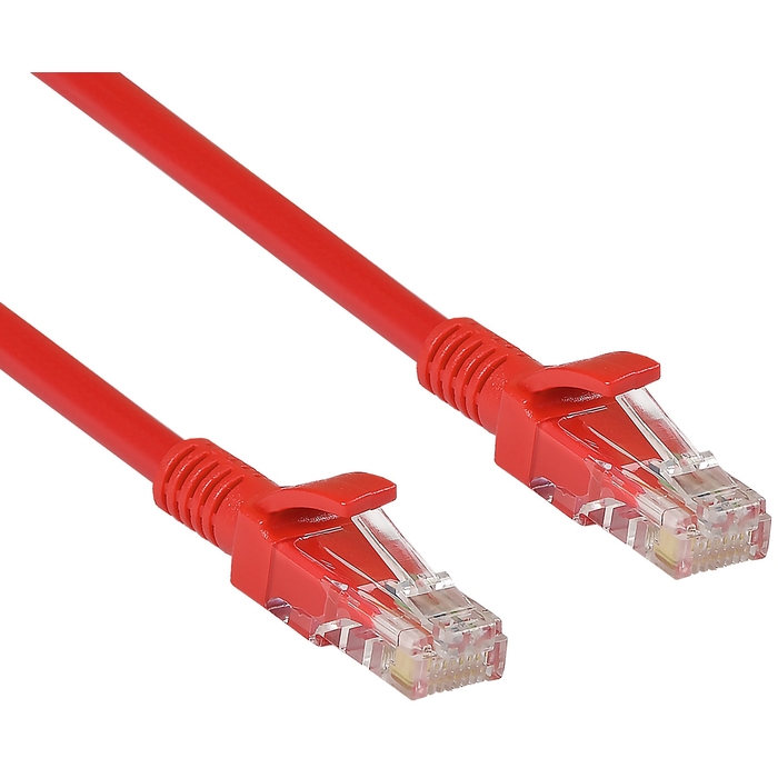 Патч-корд UTP кат.5e, 1 м, RJ45-RJ45, красный, CCA, Exegate UTP-RJ45-RJ45-5e-1M-RD (EX258673RUS)