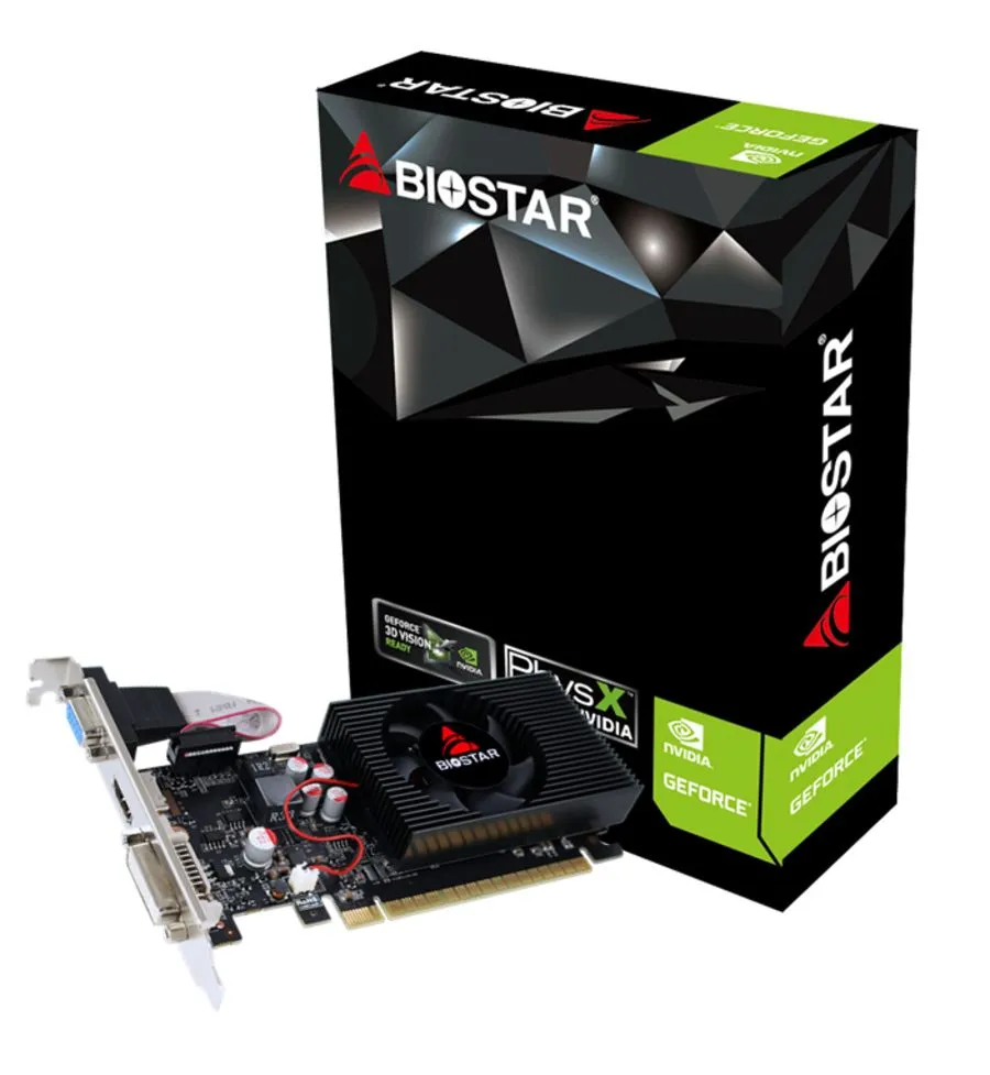 

Видеокарта BIOSTAR NVIDIA GeForce GT 730, 2Gb DDR3, 128 бит, PCI-E, VGA, DVI, HDMI, Retail (VN7313THX1)